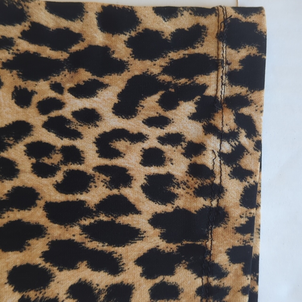 Jaclyn Smith Collection Stretch Animal Print Skirt MEDIUM Tan Black - Picture 13 of 13